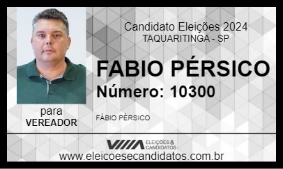 Candidato FABIO PÉRSICO 2024 - TAQUARITINGA - Eleições