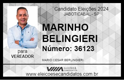 Candidato MARINHO BELINGIERI 2024 - JABOTICABAL - Eleições