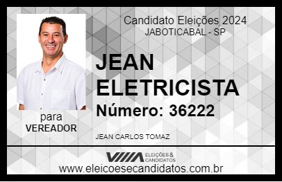 Candidato JEAN ELETRICISTA 2024 - JABOTICABAL - Eleições