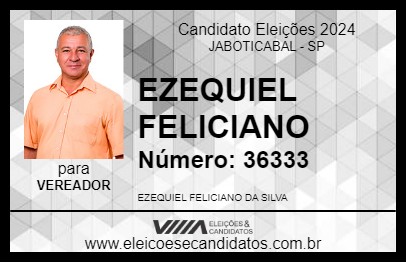 Candidato EZEQUIEL FELICIANO 2024 - JABOTICABAL - Eleições