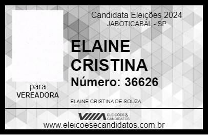 Candidato ELAINE CRISTINA 2024 - JABOTICABAL - Eleições