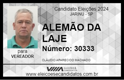 Candidato ALEMÃO DA LAJE 2024 - JARINU - Eleições