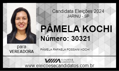 Candidato PÂMELA KOCHI 2024 - JARINU - Eleições