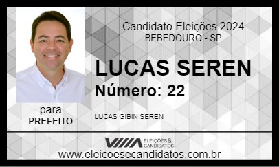 Candidato LUCAS SEREN 2024 - BEBEDOURO - Eleições