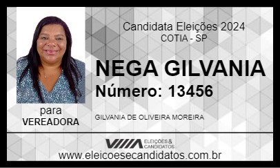 Candidato NEGA GILVANIA 2024 - COTIA - Eleições