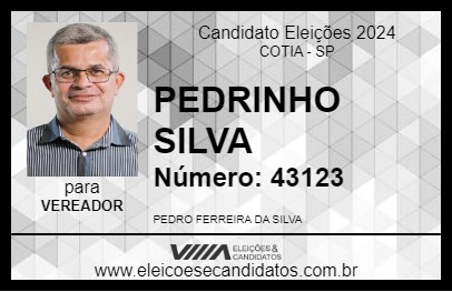 Candidato PEDRINHO SILVA 2024 - COTIA - Eleições