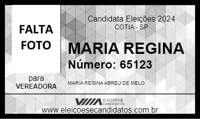 Candidato MARIA REGINA 2024 - COTIA - Eleições