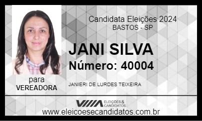 Candidato JANI SILVA 2024 - BASTOS - Eleições