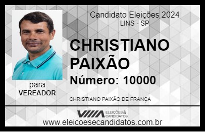 Candidato CHRISTIANO PAIXÃO 2024 - LINS - Eleições