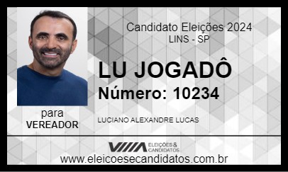 Candidato LU JOGADÔ 2024 - LINS - Eleições