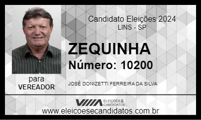 Candidato ZEQUINHA 2024 - LINS - Eleições