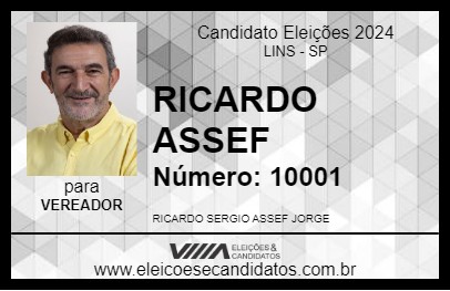 Candidato RICARDO ASSEF 2024 - LINS - Eleições