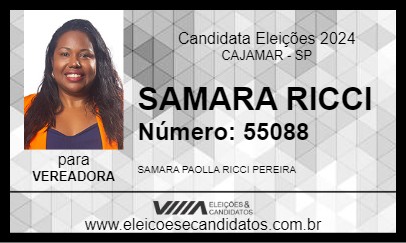 Candidato SAMARA RICCI 2024 - CAJAMAR - Eleições