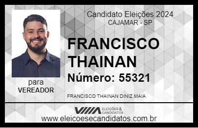 Candidato FRANCISCO THAINAN 2024 - CAJAMAR - Eleições