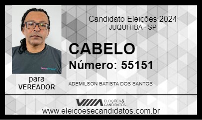 Candidato CABELO 2024 - JUQUITIBA - Eleições