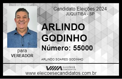 Candidato ARLINDO GODINHO 2024 - JUQUITIBA - Eleições