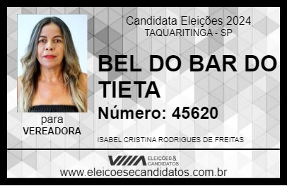 Candidato BEL DO BAR DO TIETA 2024 - TAQUARITINGA - Eleições