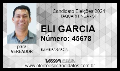 Candidato ELI GARCIA 2024 - TAQUARITINGA - Eleições