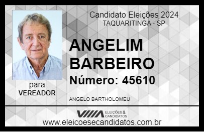 Candidato ANGELIM BARBEIRO 2024 - TAQUARITINGA - Eleições