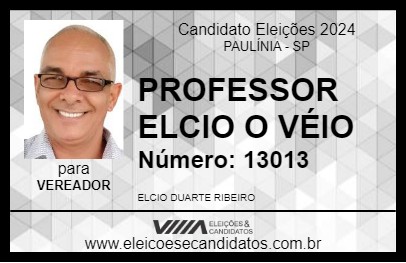 Candidato PROFESSOR ELCIO O VÉIO 2024 - PAULÍNIA - Eleições