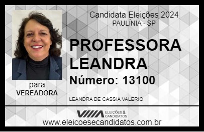 Candidato PROFESSORA LEANDRA 2024 - PAULÍNIA - Eleições