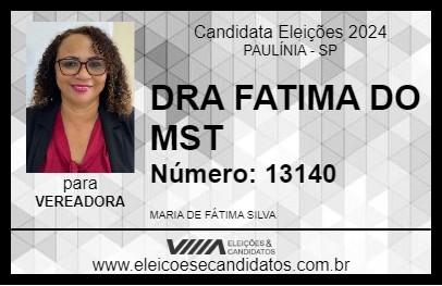 Candidato DRA FATIMA DO MST 2024 - PAULÍNIA - Eleições