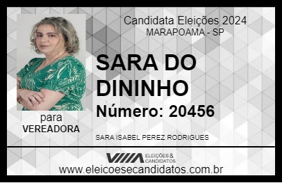 Candidato SARA DO DININHO 2024 - MARAPOAMA - Eleições