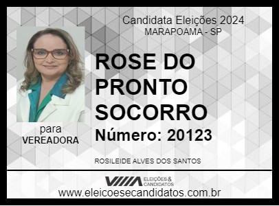 Candidato ROSE DO PRONTO SOCORRO 2024 - MARAPOAMA - Eleições