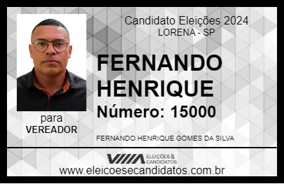 Candidato FERNANDO HENRIQUE 2024 - LORENA - Eleições