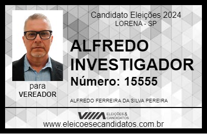 Candidato ALFREDO INVESTIGADOR 2024 - LORENA - Eleições