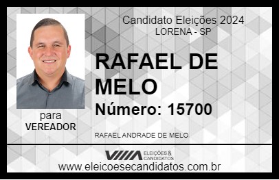 Candidato RAFAEL DE MELO 2024 - LORENA - Eleições