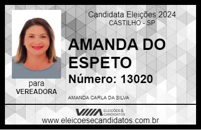 Candidato AMANDA DO ESPETO 2024 - CASTILHO - Eleições