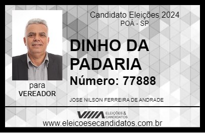 Candidato DINHO DA PADARIA 2024 - POÁ - Eleições