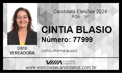 Candidato CINTIA BLASIO 2024 - POÁ - Eleições