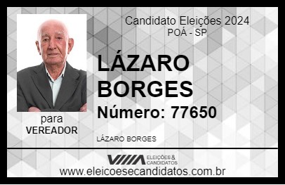 Candidato LÁZARO BORGES 2024 - POÁ - Eleições