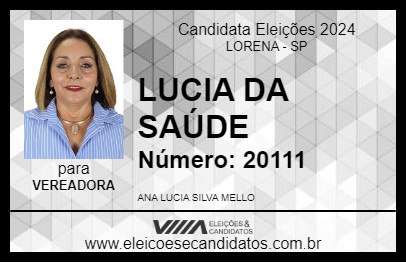 Candidato LUCIA DA SAÚDE 2024 - LORENA - Eleições