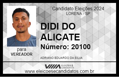 Candidato DIDI DO ALICATE 2024 - LORENA - Eleições