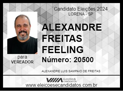 Candidato ALEXANDRE FREITAS FEELING 2024 - LORENA - Eleições