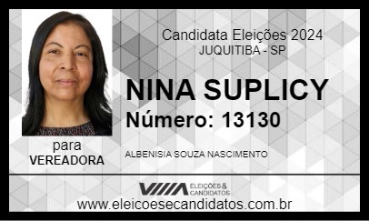 Candidato NINA SUPLICY 2024 - JUQUITIBA - Eleições