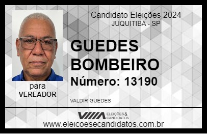 Candidato GUEDES BOMBEIRO 2024 - JUQUITIBA - Eleições