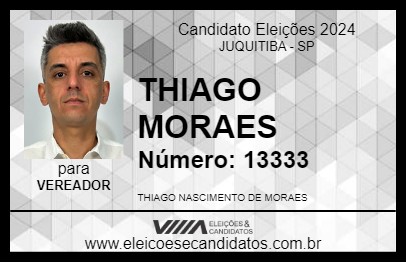 Candidato THIAGO MORAES 2024 - JUQUITIBA - Eleições