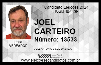 Candidato JOEL CARTEIRO 2024 - JUQUITIBA - Eleições