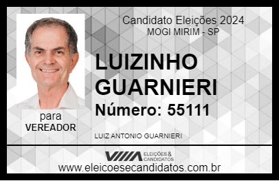 Candidato LUIZINHO GUARNIERI 2024 - MOGI MIRIM - Eleições