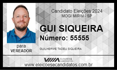 Candidato GUI SIQUEIRA 2024 - MOGI MIRIM - Eleições