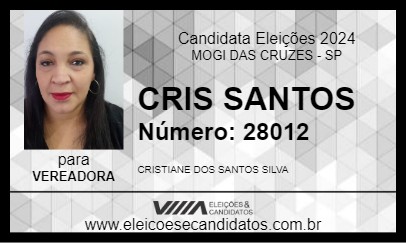 Candidato CRIS SANTOS 2024 - MOGI DAS CRUZES - Eleições