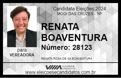 Candidato RENATA BOAVENTURA 2024 - MOGI DAS CRUZES - Eleições