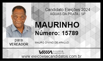 Candidato MAURINHO 2024 - ÁGUAS DA PRATA - Eleições