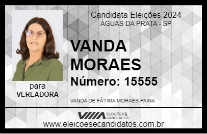 Candidato VANDA MORAES 2024 - ÁGUAS DA PRATA - Eleições