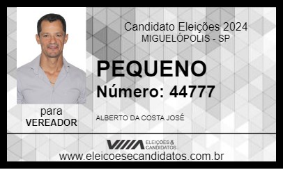 Candidato PEQUENO 2024 - MIGUELÓPOLIS - Eleições