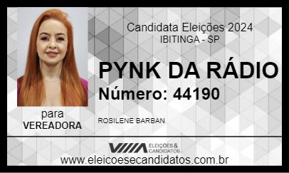 Candidato PYNK DA RÁDIO 2024 - IBITINGA - Eleições